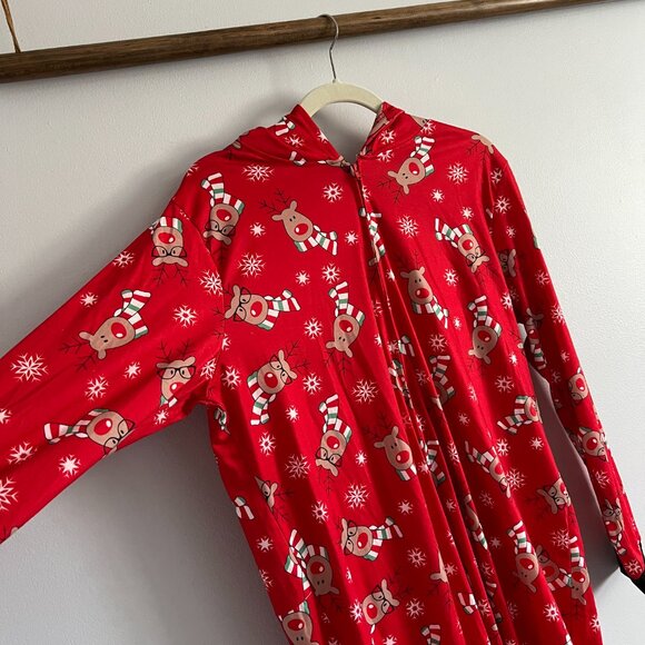Matching Family Pajamas Reindeer Antler Zipper Onesie RED SZ XL / MOM - Picture 5 of 13